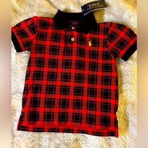 Polo by Ralph Lauren, red and black polo style shirt.